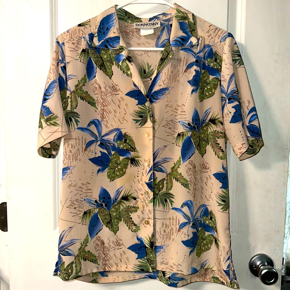 Vintage Donnkenny Classics Tropical Button-Down Shirt – M
